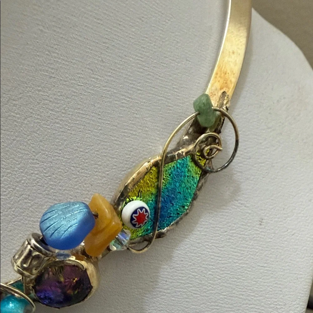 Multicolor‎ Beaded Fish Silver-Tone Collar Necklace - Women Jewelry